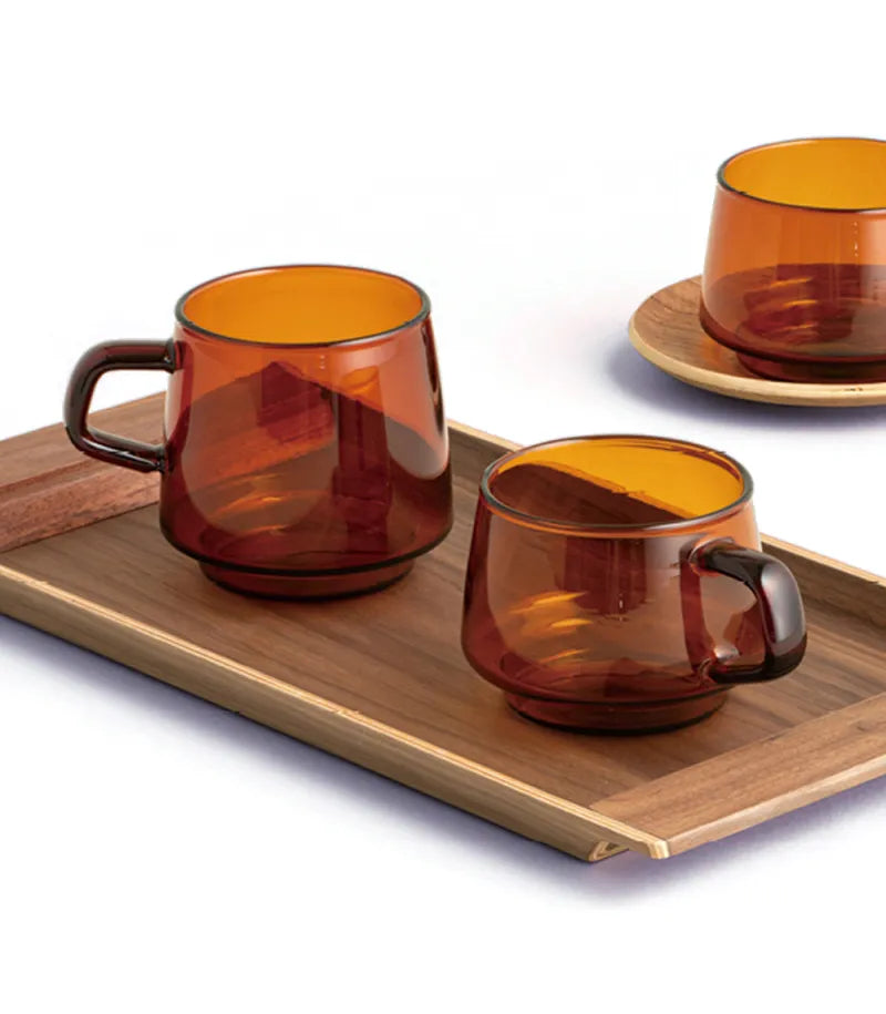 Kinto Sepia Taza de Vidrio Ámbar