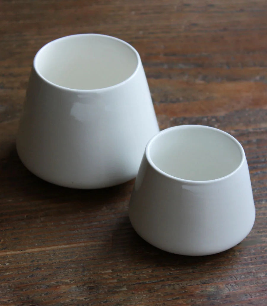 Graycano Cupcano Porcelain – Taza de porcelana blanca para café